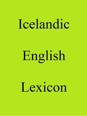 cover image of Icelandic English Lexicon